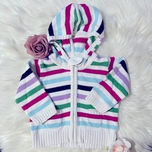✨Baby Gap 6-12 Months Knitted Striped Zip Up Hoodie New 🚫 🏷️ ✨